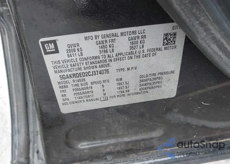 2012 Buick Enclave Premium z USA, uszkodzony, nr VIN 5GAKRDED2CJ374076